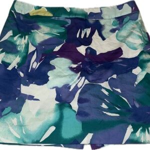 Ann Taylor Loft | Straight Pencil Skirt Purple Blue & Teal Green | Size 14P